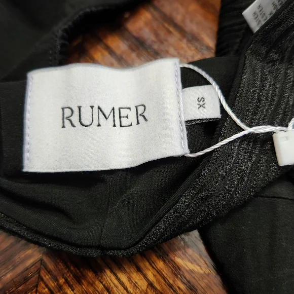 NWT Revolve Rumer The Label Black Ribbed Rosa Crop Or Swim Top Sz XS - Picture 3 of 7